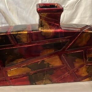 Abstract Red and Gold Vase